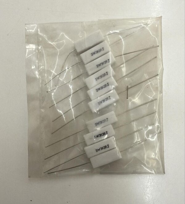Electronic component: 3 watt, 5%, 3.3 kohm resistor.