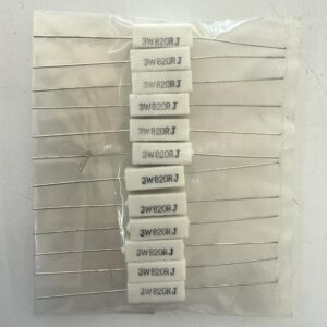 Electronic component: 3 watt, 5%, 820 ohm resistor.