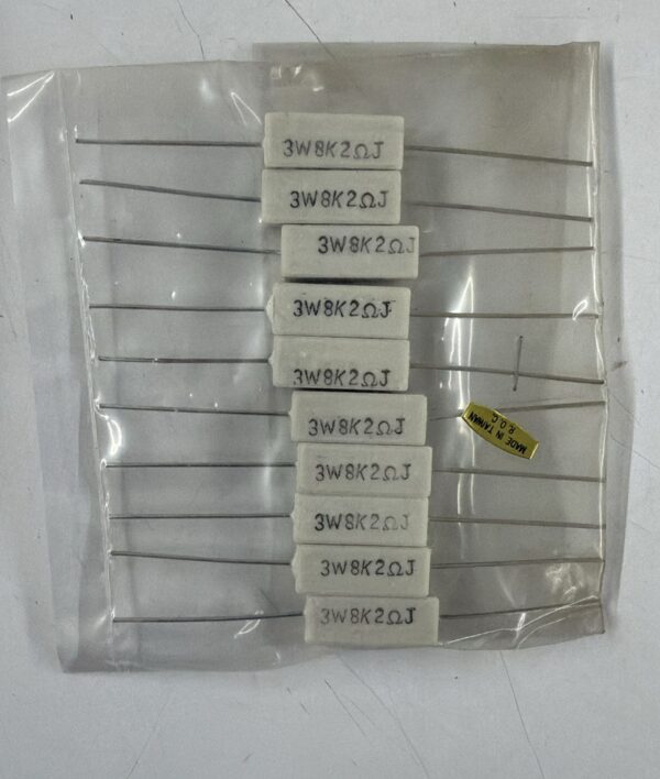 Electronic component: 3 watt, 5%, 8.2 kohm resistor.