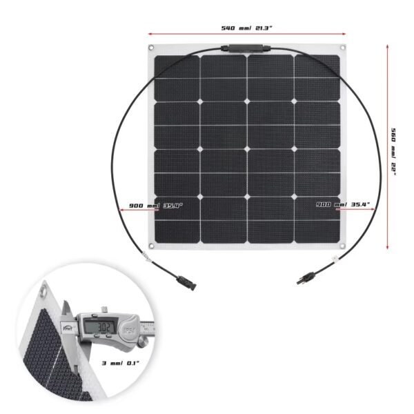 50W 18V ETFE Solar Panel 20A Charge Controller + Wire Cable for Outdoor Camping Home Car Energy Storage Charging Plate - Image 7
