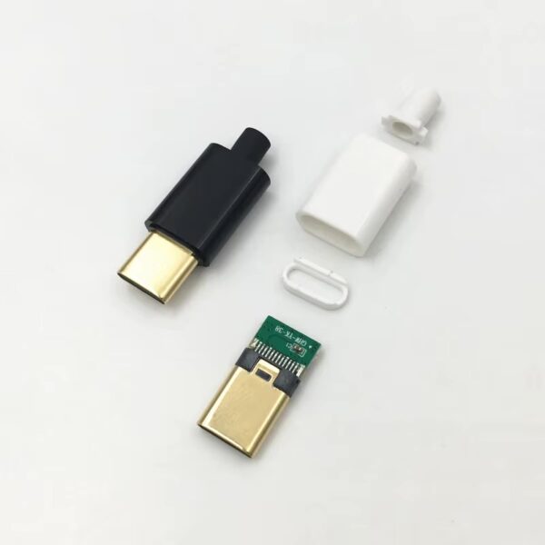 USB 3.1 Gold / Nickel Plated OTG USB3.1 Type C 5P Male Plug Welding USB-C Repair Cable Charger Connector for Phone - Image 2
