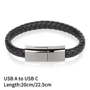 USB C Bracelet Cable Type C to C Data Fast Charging Cord Fashion Double Braided Wrist Quick Charge Line for iPhone 14 15 Samsung