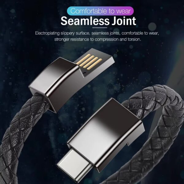 USB C Bracelet Cable Type C to C Data Fast Charging Cord Fashion Double Braided Wrist Quick Charge Line for iPhone 14 15 Samsung - Image 6