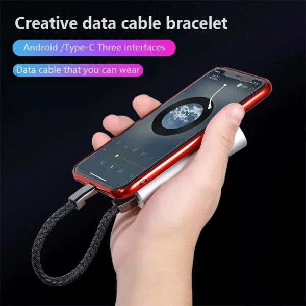 USB C Bracelet Cable Type C to C Data Fast Charging Cord Fashion Double Braided Wrist Quick Charge Line for iPhone 14 15 Samsung - Image 4