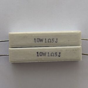 Electronic component: 10 watt, 5%, 1.5 ohm resistor.