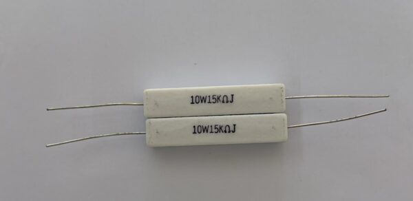 Electronic component: 10 watt, 5%, 15 kohm resistor.