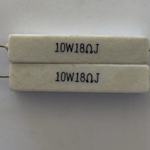 Electronic component: 10 watt, 5%, 18 ohm resistor.