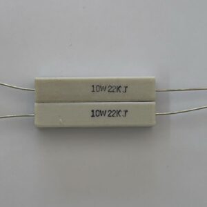 Electronic component: 10 watt, 5%, 22 kohm resistor.