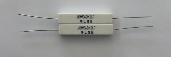 Electronic component: 10 watt, 5%, 3.9 kohm resistor.