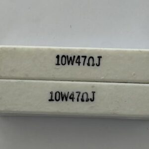 Electronic component: 10 watt, 5%, 47 ohm resistor.