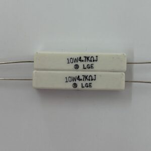 Electronic component: 10 watt, 5%, 4.7 kohm resistor.