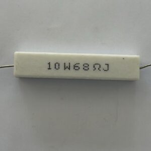 Electronic component: 10 watt, 5%, 68 ohm resistor.