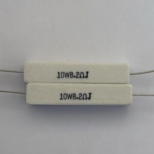 Electronic component: 10 watt, 5%, 8.2 ohm resistor.