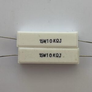 Electronic component: 15 watt, 5%, 10 kohm resistor.