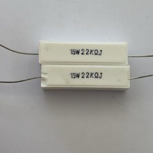 Electronic component: 15 watt, 5%, 22 kohm resistor.