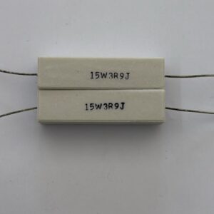 Electronic component: 15 watt, 5%, 3.9 ohm resistor.