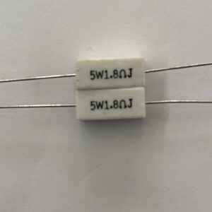 Electronic component: 5 watt, 5%, 1.8 ohm resistor.
