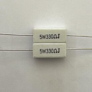 Electronic component: 5 watt, 5%, 330 ohm resistor.