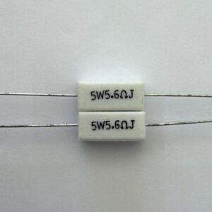 Electronic component: 5 watt, 5%, 5.6 ohm resistor.
