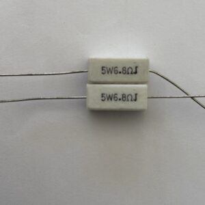 Electronic component: 5 watt, 5%, 6.8 ohm resistor.