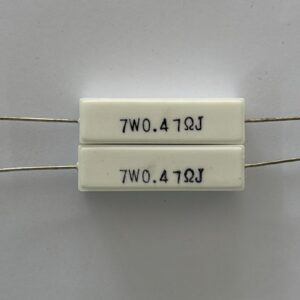Electronic component: 7 watt, 5%, 0.47 ohm resistor.