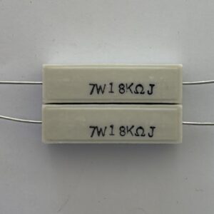 Electronic component: 7 watt, 5%, 18 kohm resistor.