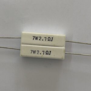 Electronic component: 7 watt, 5%, 2.7 ohm resistor.