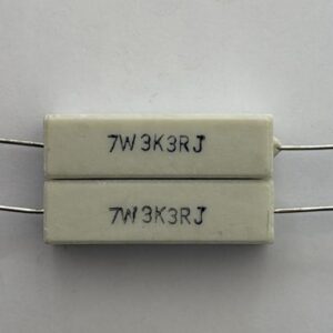 Electronic component: 7 watt, 5%, 3.3 kohm resistor.