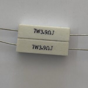Electronic component: 7 watt, 5%, 3.9 ohm resistor.