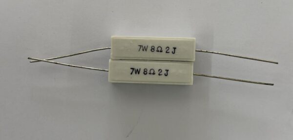 Electronic component: 7 watt, 5%, 8.2 ohm resistor.