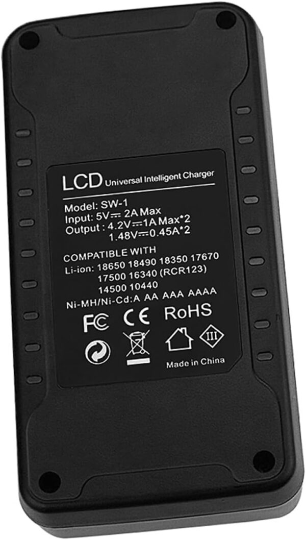 LCD Smart USB Battery Charger for 18650 18500 18490 18350 17670 17500 16340 RCR123 14500 Battery - Image 8