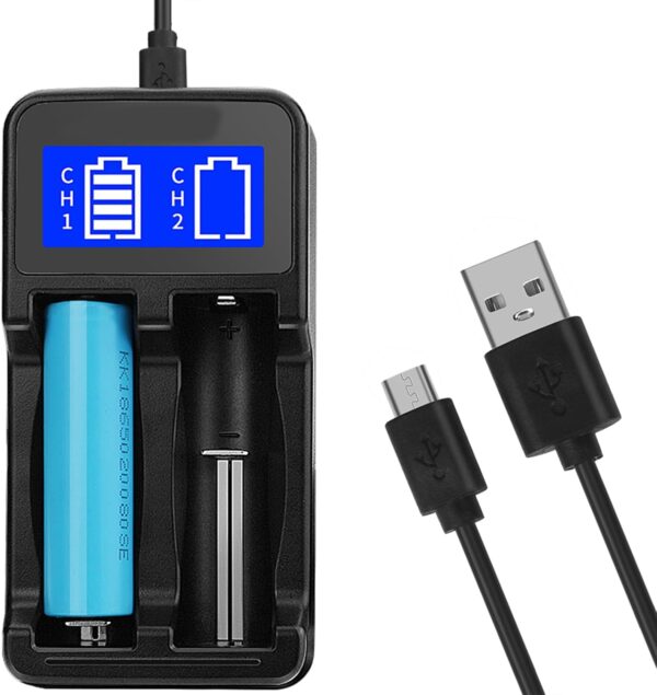 LCD Smart USB Battery Charger for 18650 18500 18490 18350 17670 17500 16340 RCR123 14500 Battery - Image 2