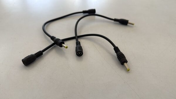 DC Adapter Connector Cable Converter 2.1mm to 4x1.7mm 15cm DC Power Connect Black