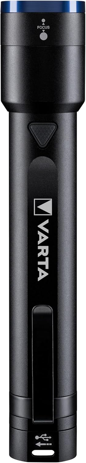 VARTA Torch LED & Power Bank (2600 mAh), Rechargeable, Night Cutter F30R Premium Light, Lamp with Four Light Modes, Torch with Micro USB Charging Cable, Splashproof, Black - Image 4