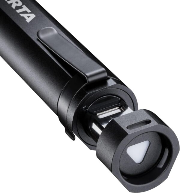 VARTA Torch LED & Power Bank (2600 mAh), Rechargeable, Night Cutter F30R Premium Light, Lamp with Four Light Modes, Torch with Micro USB Charging Cable, Splashproof, Black - Image 6