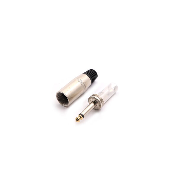 Nickel Metal Jack Mono Male 6.3mm - Cable Mount - Neutrik