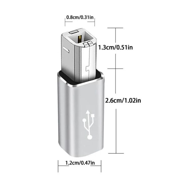 USB Type C To USB B Adapter Female To Male Connector For Scanner Printer Data Transfer MIDIs Converter For Electric Piano Organ - Image 3