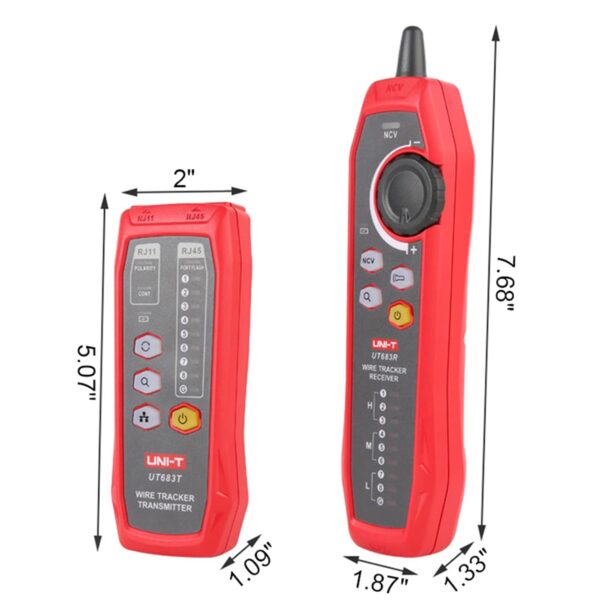 UNI-T UT683KIT Cable Tester Wire Tracker for RJ11 and RJ45 Cables, Telephone Line Finder, Network Maintenance Tool - Image 3