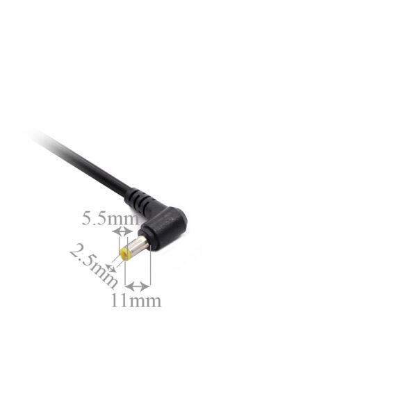 Power Supply Cable with DC Connector Head 5.5x2.5mm 90 Degree - 1M - Image 2