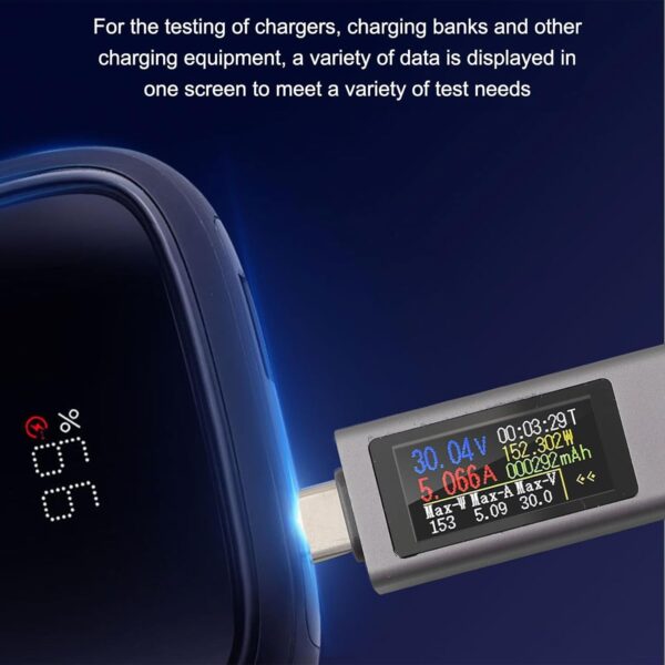 USB C Tester USB Power Meter, KWS 2302C 240W Phone Charging Current Voltage Meter with 1.06-Inch TFT HD Display for Power Bank Capacity Record Bidirectional Current Test PD QC FCP AFC - Image 5