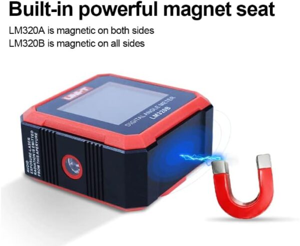 UNI-T Uni-trend LM320B Electronic Angle Meter Digital Protractor Magnetic Inclinometer Angle Tester Bevel Box Backlight (LM320B) - Image 7