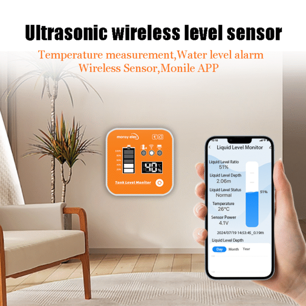 ME201R Tuya Smart Home Products Wifi Wireless Ultrasonic LCD Display Indicator Radar Water Tank Liquid Fuel Level Sensor Gauges - Image 2
