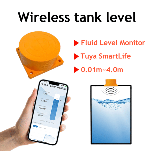 ME201WSP Tuya Smart Life APP Monitor Wireless Solar Powered Liquid Water Fuel Tank Level Meter - Image 3