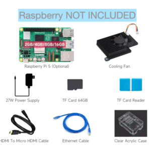 Only the Accessories of the Waveshare Starter Kit (Raspberry Pi 5 Model B)