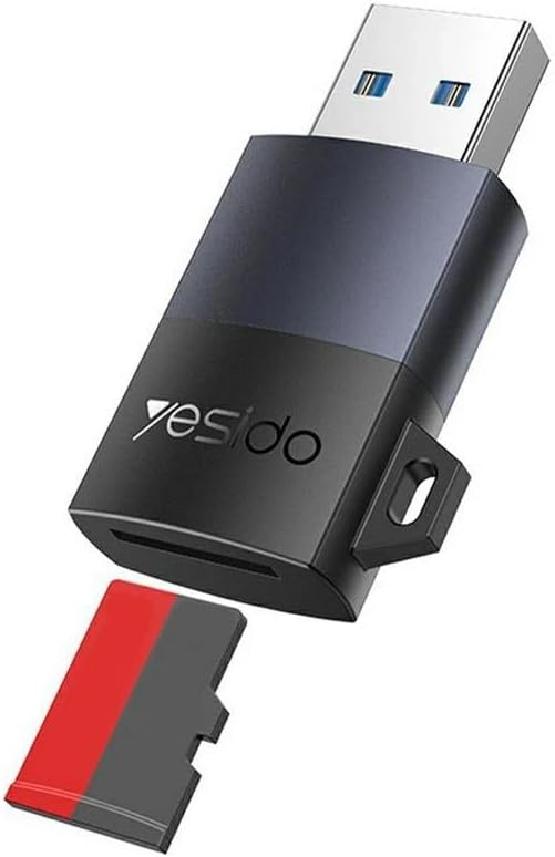 Yesido GS36 USB 3.0 TF Card Reader, High-Speed 5Gbps Micro SD Memory Card Adapter for Laptop, PC, Tablet and Smartphones – Black