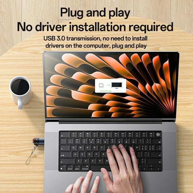 Yesido GS36 USB 3.0 TF Card Reader, High-Speed 5Gbps Micro SD Memory Card Adapter for Laptop, PC, Tablet and Smartphones – Black - Image 3