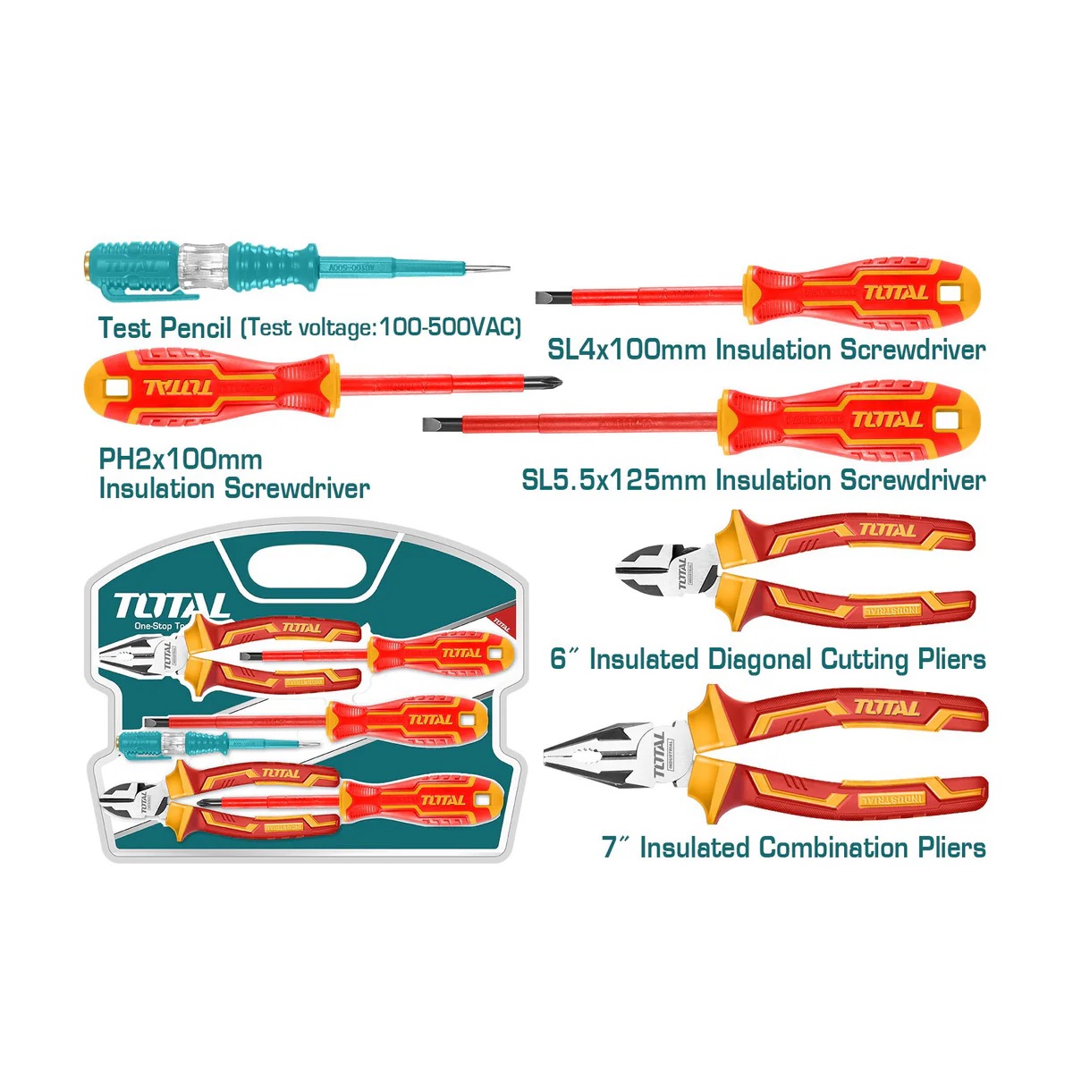 Total Insulated Hand Tools Set - 6pcs - THKIST3062 - Image 2