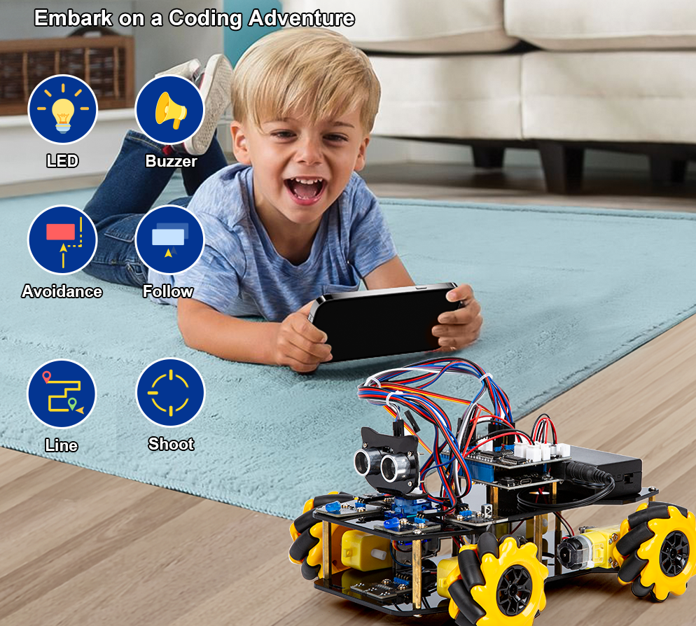 STEM Robot Car Starter Kit Mecanum Wheel Camera with ESP32 Controller Board | Supports Arduino, ACECode & Python Programming | For Home & K-12 STEM Education - Image 6