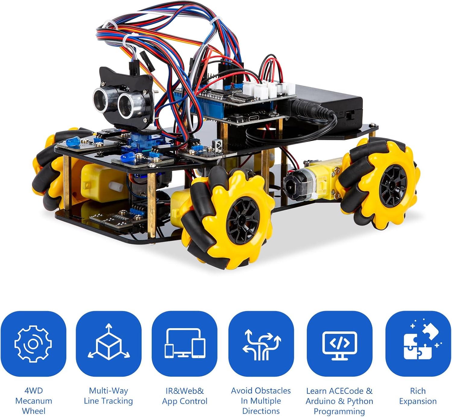 STEM Robot Car Starter Kit Mecanum Wheel Camera with ESP32 Controller Board | Supports Arduino, ACECode & Python Programming | For Home & K-12 STEM Education - Image 8