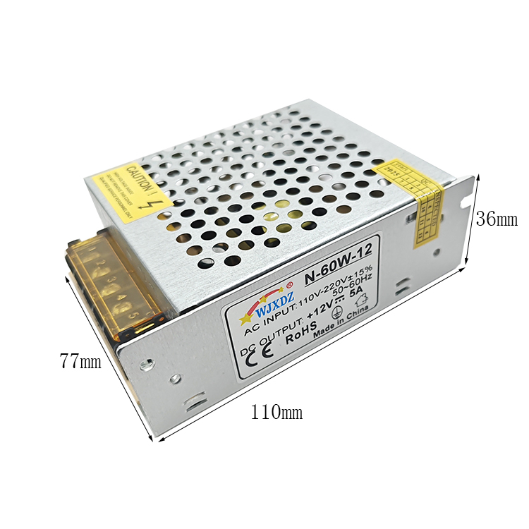 12V – 5A (60W) Switching Power Supply – AC Voltage Input: 110V ~ 220V - Image 3